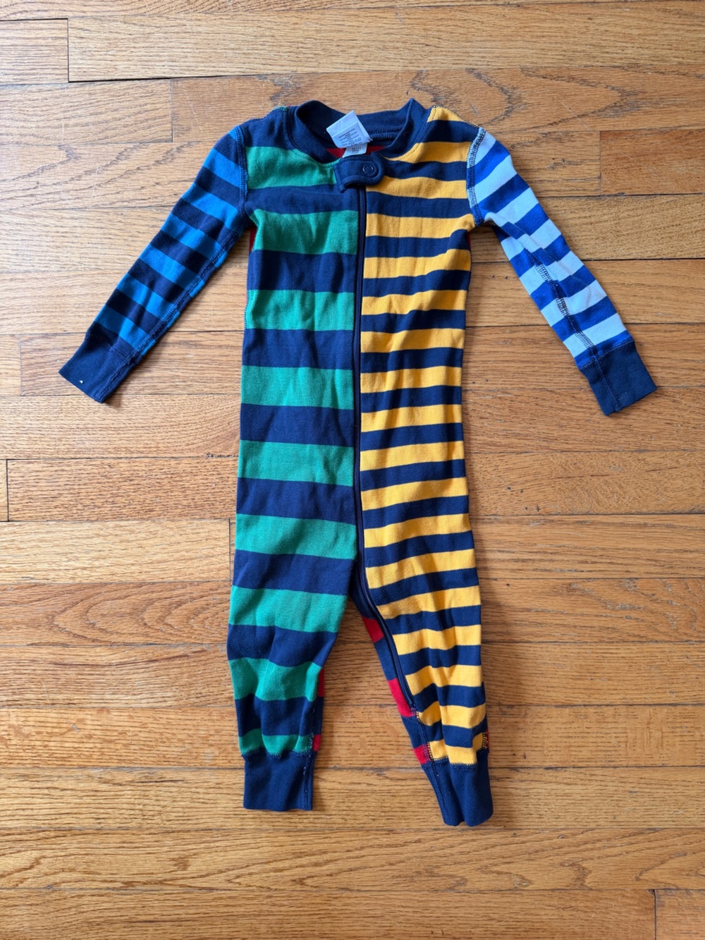Hanna Andersson Multicolor Striped Organic Cotton Zip Sleeper 80 / 18–24M